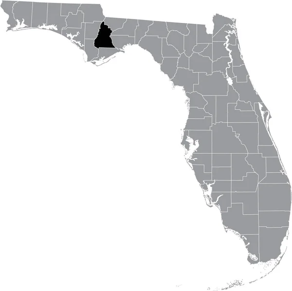 Black Highlighted Location Map Liberty County Gray Map Federal State — 스톡 벡터