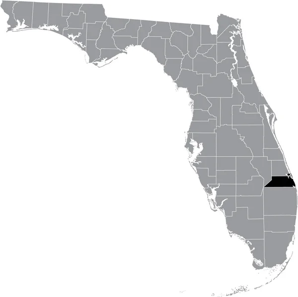 Abd Nin Florida Eyaletinin Gri Haritasında Abd Martin Ilçesinin Siyah — Stok Vektör