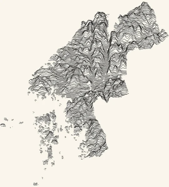 具有米色背景的黑色等高线的瑞典哥德堡地形图 — 图库矢量图片