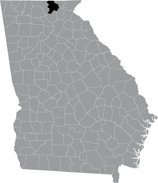 Zwarte Gemarkeerde Kaart Van Locatie Van Amerikaanse Unie County Grijze — Stockvector