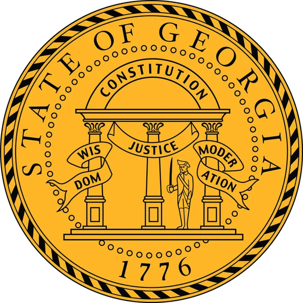 Official Current Vector Great Seal Federal State Georgia Usa — Stock Vector