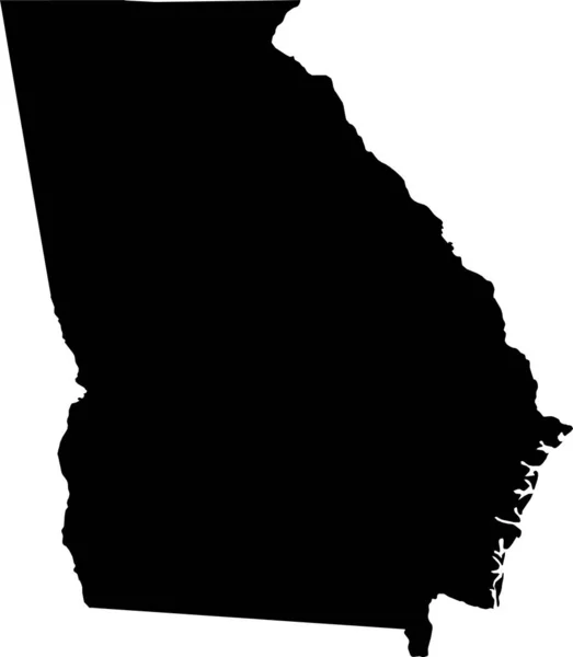 Simple Mapa Vectorial Negro Del Estado Federal Georgia — Vector de stock