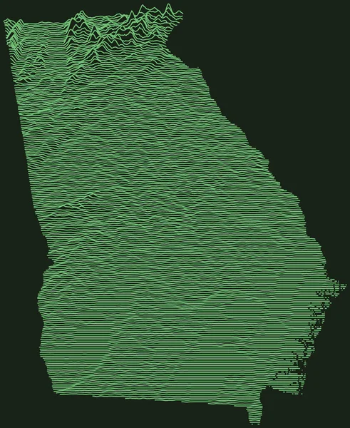 Mappa Tattica Radar Militare Topografico Dello Stato Federale Della Georgia — Vettoriale Stock