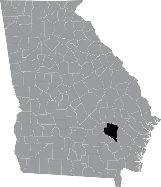 Zwarte Gemarkeerde Locatiekaart Van Appling County Grijze Kaart Van Federale — Stockvector