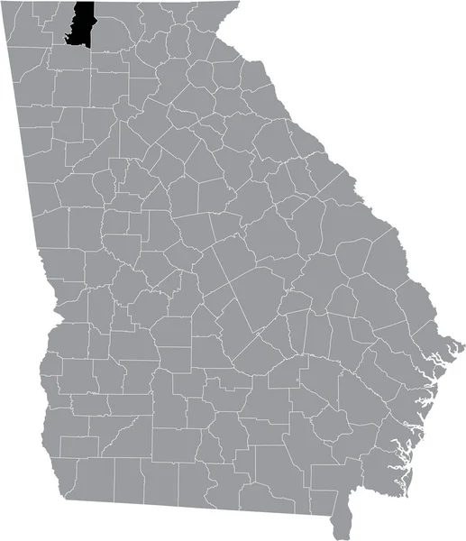 Negro Destacado Mapa Ubicación Del Condado Murray Dentro Mapa Gris — Archivo Imágenes Vectoriales