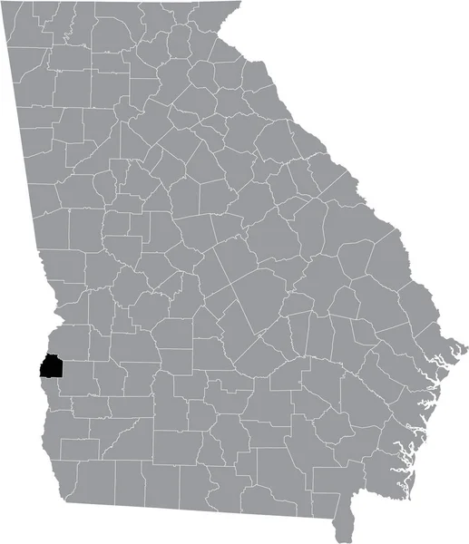 Zwart Gemarkeerde Kaart Van Locatie Van Quitman County Grijze Kaart — Stockvector