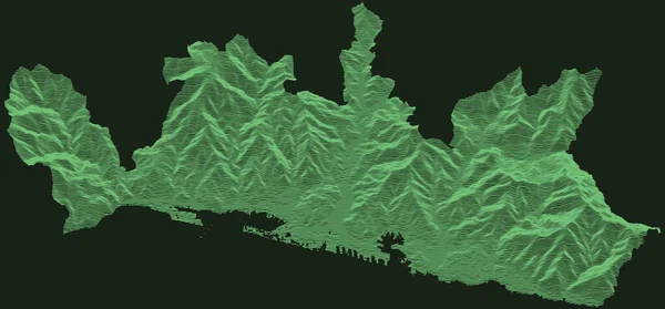 Topografische Militärische Radarkarte Von Genua Italien Mit Smaragdgrünen Höhenlinien Auf — Stockvektor