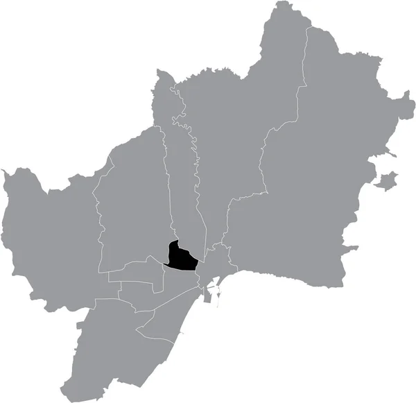 Mapa Localização Negra Distrito Bailn Miraflores Interior Capital Regional Espanhola — Vetor de Stock