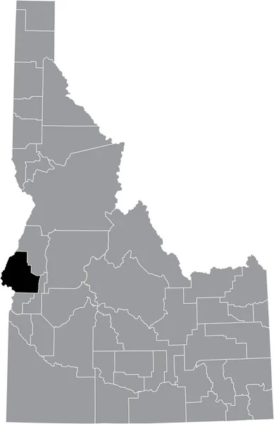 Black Highlighted Location Map Idahoan Washington County Gray Map Federal — 스톡 벡터