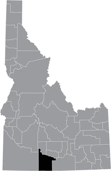 Preto Destaque Mapa Localização Idahoan Twin Falls County Dentro Mapa — Vetor de Stock