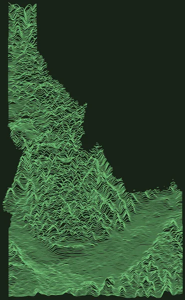 Mapa Tático Radar Militar Topográfico Estado Federal Idaho Eua Com — Vetor de Stock