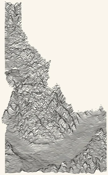 Lekka Mapa Topograficzna Państwa Federalnego Idaho Usa Czarnymi Konturami Beżowym — Wektor stockowy