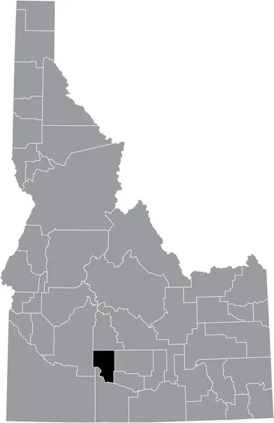 Μαύρο Τονισμένο Χάρτη Θέση Της Κομητείας Idahoan Gooding Μέσα Γκρι — Διανυσματικό Αρχείο