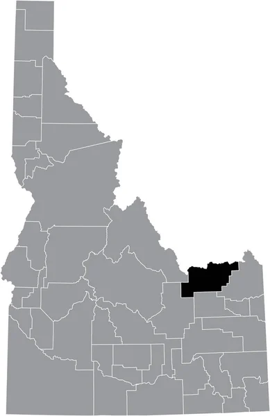 Mapa Ubicación Resaltado Negro Del Condado Idahoan Clark Dentro Del — Vector de stock