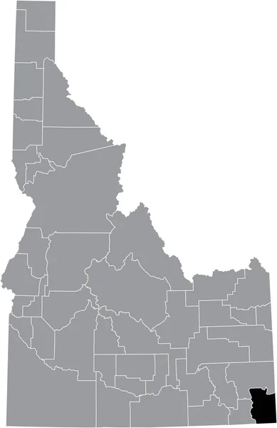 Mappa Dettagliata Nera Della Contea Idahoan Bear Lake All Interno — Vettoriale Stock