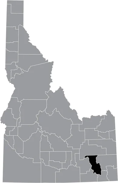 Mapa Ubicación Resaltado Negro Del Condado Idahoan Bannock Dentro Del — Vector de stock