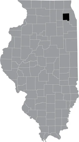 Mapa Ubicación Resaltado Negro Del Condado Illinoisan Dupage Dentro Del — Archivo Imágenes Vectoriales