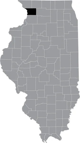 Mapa Ubicación Resaltado Negro Del Condado Illinoisan Carroll Dentro Del — Vector de stock