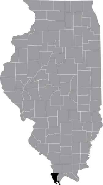 Mapa Ubicación Resaltado Negro Del Condado Illinoisan Alexander Dentro Del — Vector de stock