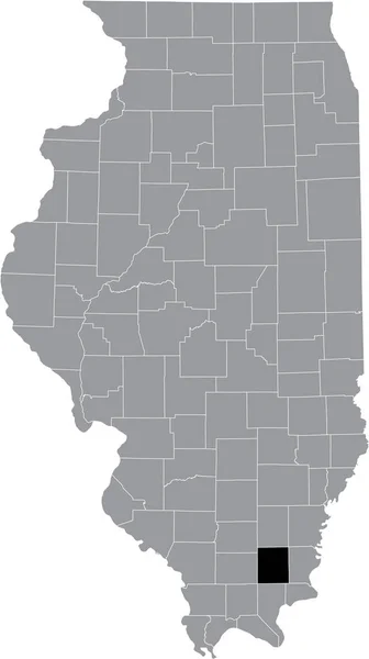 Illinoisan Saline County Nin Abd Nin Illinois Eyaletinin Gri Haritasındaki — Stok Vektör
