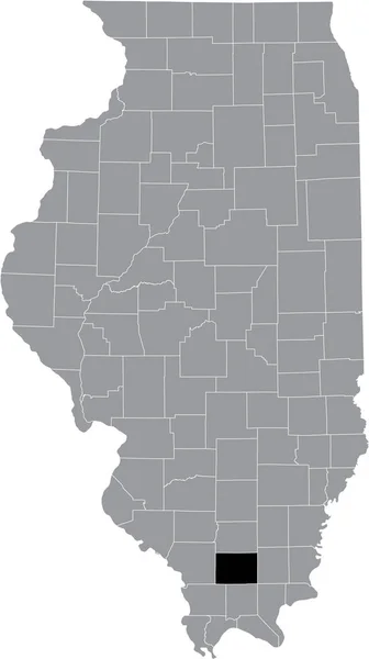 Mappa Dettagliata Nera Della Contea Illinoisan Williamson All Interno Della — Vettoriale Stock