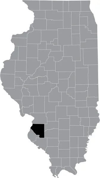 Mappa Dettagliata Nera Della Contea Illinoisan Clair All Interno Della — Vettoriale Stock