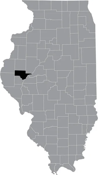 Black Highlighted Location Map Illinoisan Schuyler County Gray Map Federal — 스톡 벡터