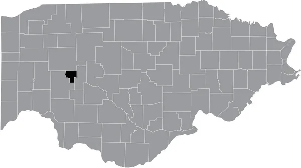 Preto Destacou Mapa Localização Condado Putnam Interior Mapa Cinza Estado — Vetor de Stock