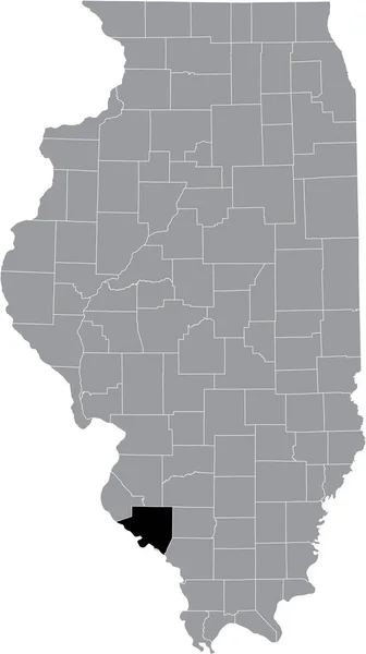 Mappa Dettagliata Nera Della Contea Illinoisan Randolph All Interno Della — Vettoriale Stock