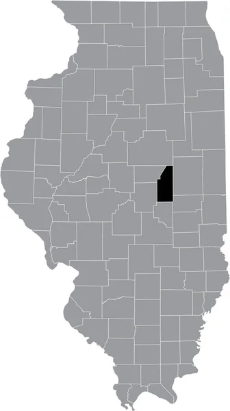 Černá Zvýrazněná Mapa Umístění Illinoisan Piatt County Šedé Mapě Federálního — Stockový vektor