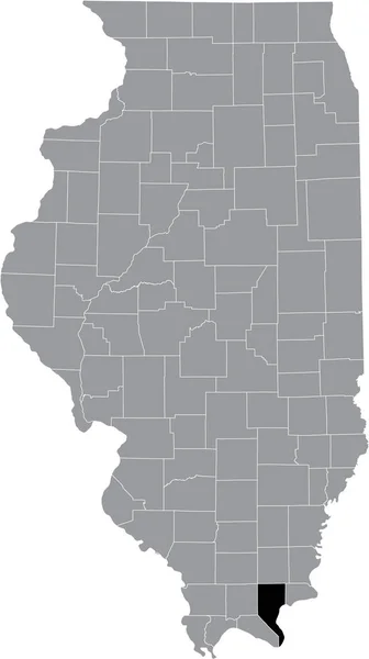 Černá Zvýrazněná Mapa Illinoisan Pope County Uvnitř Šedé Mapy Federálního — Stockový vektor