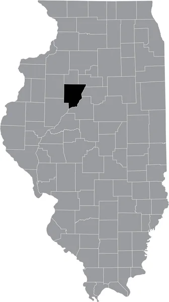 Mapa Ubicación Resaltado Negro Del Condado Illinoisan Peoria Dentro Del — Archivo Imágenes Vectoriales