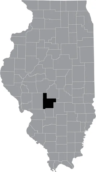 Mappa Dettagliata Nera Della Contea Illinoisan Montgomery All Interno Della — Vettoriale Stock