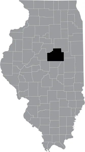 Preto Destacou Mapa Localização Condado Mclean Interior Mapa Cinza Estado — Vetor de Stock