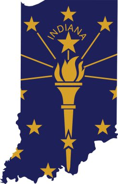 ABD 'nin Indiana eyaletinin basit düz bayrak haritası.