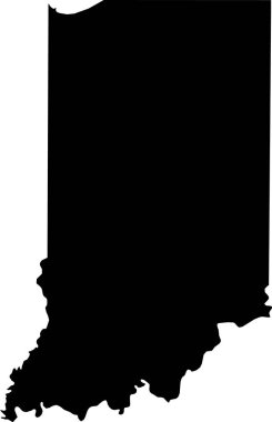 Simple black vector map of the Federal State of Indiana, USA clipart