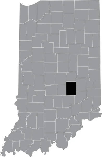 Czarny Podkreślono Mapę Lokalizacji Hoosier Shelby County Wewnątrz Szarej Mapy — Wektor stockowy