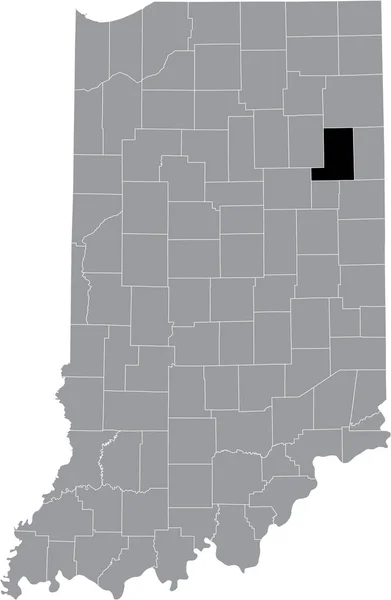 Mapa Ubicación Resaltado Negro Del Condado Hoosier Wells Dentro Del — Archivo Imágenes Vectoriales