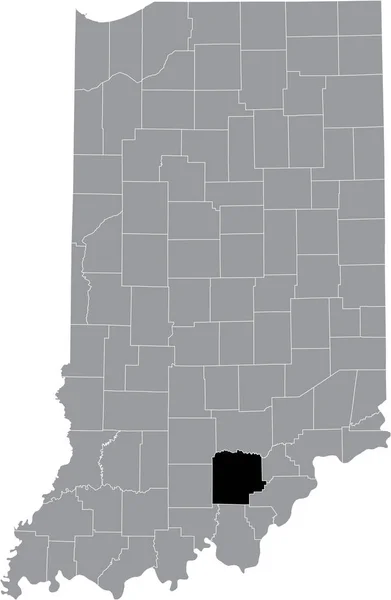 Mapa Ubicación Resaltado Negro Del Condado Hoosier Washington Dentro Del — Archivo Imágenes Vectoriales