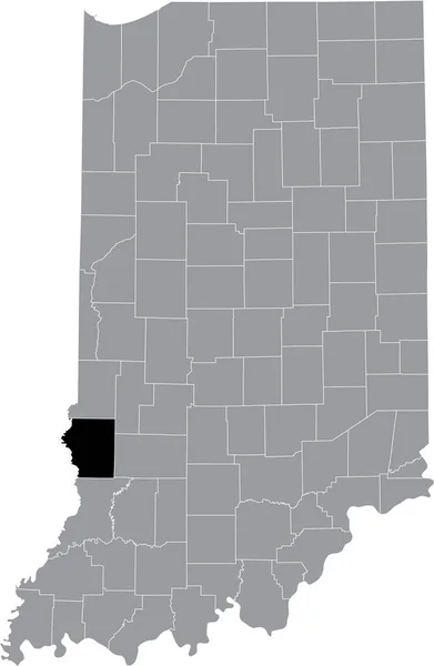 Indiana Federal Eyaleti Nin Gri Haritasında Hoosier Sullivan Lçesinin Siyah — Stok Vektör