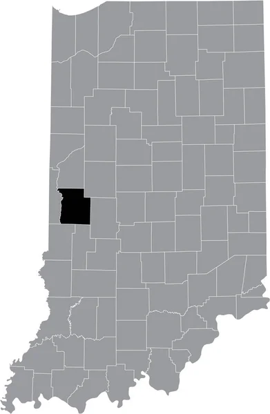 Mapa Ubicación Resaltado Negro Del Condado Hoosier Parke Dentro Del — Archivo Imágenes Vectoriales