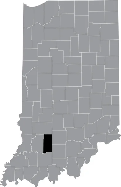 Abd Nin Indiana Eyaletinin Gri Haritasında Hoosier Martin County Nin — Stok Vektör