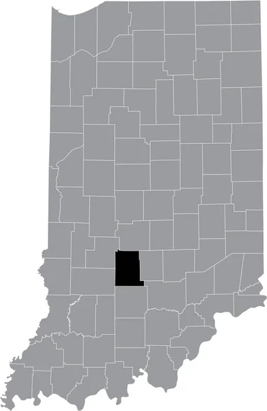 Czarny Podkreślono Mapę Lokalizacji Hoosier Monroe County Wewnątrz Szarej Mapy — Wektor stockowy