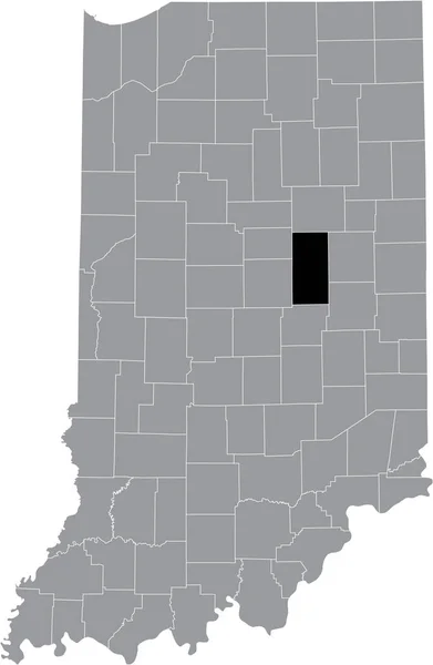 Indiana Federal Eyaleti Nin Gri Haritasında Hoosier Madison County Nin — Stok Vektör