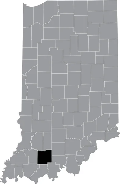 Mapa Ubicación Resaltado Negro Del Condado Hoosier Dubois Dentro Del — Archivo Imágenes Vectoriales