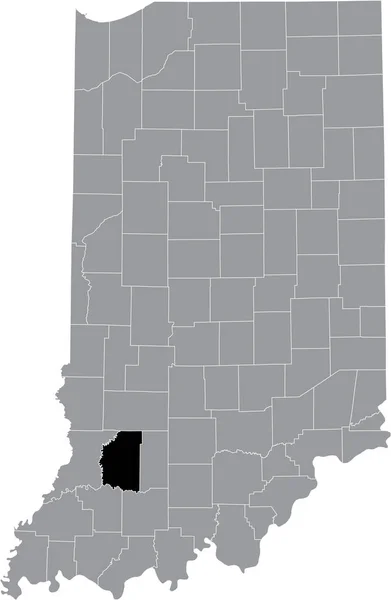 Mapa Ubicación Resaltado Negro Del Condado Hoosier Daviess Dentro Del — Vector de stock