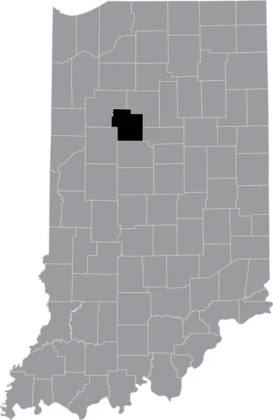 Чорні Виділили Карту Розташування Округу Хузьє Керролл Всередині Сірої Карти — стоковий вектор