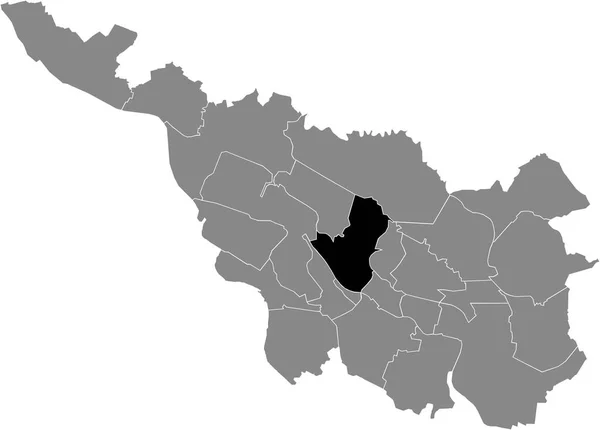 Mapa Localização Preta Subdistrito Bremer Walle Dentro Capital Regional Alemã — Vetor de Stock
