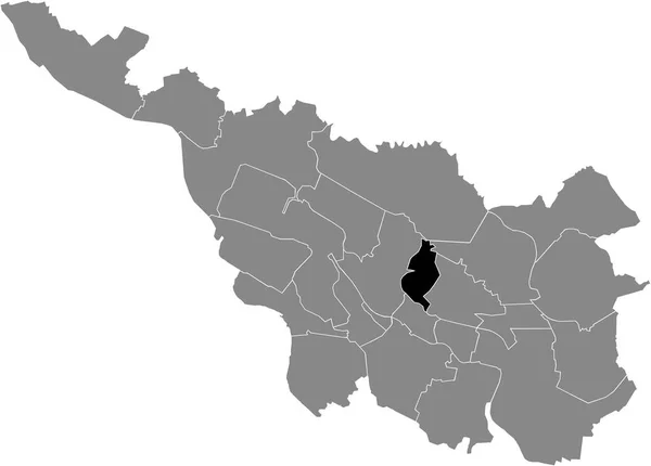 Mapa Localização Preta Subdistrito Bremer Findorff Dentro Capital Regional Alemã — Vetor de Stock