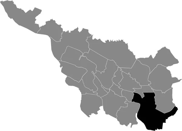 德国不来梅区域首府城市内布雷默 海梅林根分区的黑色位置图 — 图库矢量图片